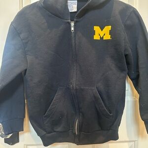 Michigan Champion Kids Dark Blue Hoodie with Yellow M Letter